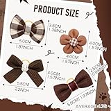 Mruq pet 20pc Brown Small Dog Hair Bows, Mix Holiday Dog Hair Bows for Yorkie Dogs, Puppy Dog Hair Accessories with Rubber Bands, Top Knot for Daily Use