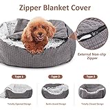 MIXJOY Dog Beds for Small Dogs, Rectangle Cave Hooded Blanket Puppy Bed, Luxury Orthopedic Cat Beds for Indoor Cats, Warmth and Machine Washable (20 inches, Grey)