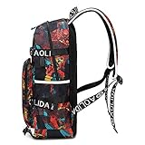 GO2COSY Canvas Luminous Backpack Daypack Laptop Bag Student Bag Rucksack School Bag with USB port 4