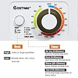 COSTWAY Compact 110V Electric Portable Clothes Stainless Steel Tub Laundry Dryer, for 4 Automatic Drying Mode, White