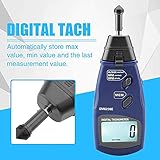 Digital Tachometer Handheld Contact/Non-Contact Laser Photo Tachometer, 5 Digits LCD Tachometer RPM Tach Rotation Speed Meter Gauge Tester