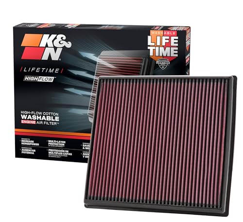 K&N High-Flow Original Lifetime Engine Air Filter: Increase Power & Acceleration, Washable, Premium: Compatible with 2008-2019 BMW (640i, X6, X5, X4, X3, 535i, 740i, ActiveHybrid), 33-2428