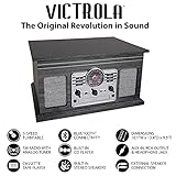 Victrola Nostalgic 6-in-1 Bluetooth Record Player & Multimedia Center with Built-in Speakers - 3-Speed Turntable, CD & Cassette Player, FM Radio | Wireless Music Streaming | Natural