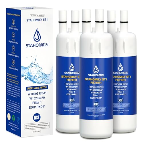 STAHOMILY W10295370A water filter replacement for Whirlpool EDR1RXD1, Everydrop Filter 1, W10295370, WHR1RXD1, KAD1RXD1, P4RFWB, P8RFWB2L, Compatible with Kenmore 46-9930, 46-9081，Pack of 3