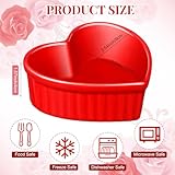 Reallnaive 8 Pcs Heart Shaped Ramekin Creme Brulee Ramekins Oven Safe 3.54 x 3.54 x 1.57 Inch Heart Shaped Bowl Small Baking Ceramic Ramekins Dishes for Souffle Snacks Quiche Appetizers Sauces (Red)