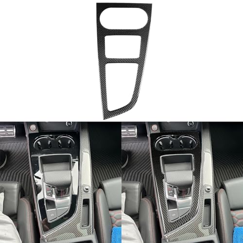 NVCNX Real Carbon Fiber Compatible with Audi B9 A4 S4 A5 S5 2020-2025 / RS5 2021-2025 2022 2023 2024 Car Center Console Gear Shift Panel Cover Sticker Decal Interior Trim Accessories 1PC