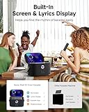 Ikarao Portable Karaoke Machine for Adults Kids, Built-in Lyrics Display and Screen, 2 Self-Charging Wireless Mics, Karaoke App, Connect to TV, Bluetooth Speaker PA System for Home Outdoor Party