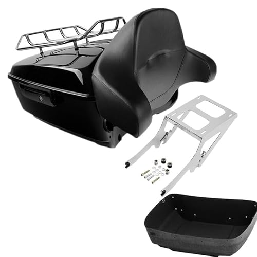 TCMT King Pack Trunk W/Backrest Mount Rack Set Fit for Harley Heritage Classic 2018-2025 Deluxe 2018-2020 Hydra-Glide Revival 2024 ABS