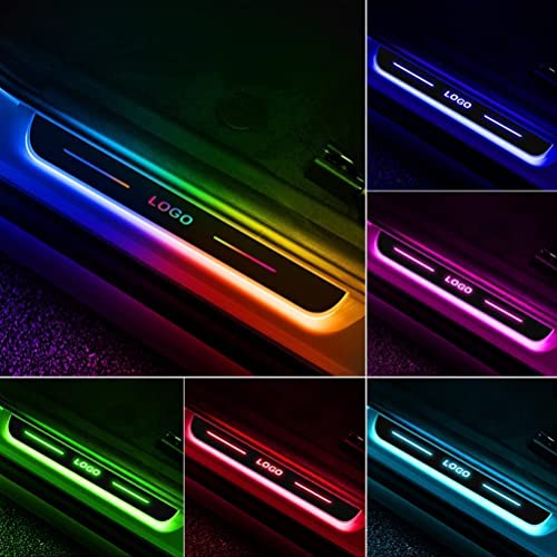 Custom Led Door Sill Lights,Customized Wireless Car Courtesy Welcome Lamp with Logo or Text,Wiring-Free Car Door Pedal Pathway Lights,Auto-Sensing Colorful Car Decorative Ambient Lighting Car (4)