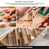 Macaron Silicone Baking Mats Kit (16pcs set) Macaroon Baking Mat Set of 2 Half Sheet Macaron Silicone Mat Nonstick Macaron Mat Sheet,6 Piping Tip,2 Piping Bag with 3 Bag Tie,2 coupler