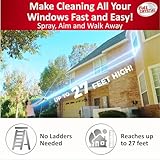 Full Crystal Window Cleaning Kit- 1 LB Glass Cleaner and Bottle with 27ft Reach will clean up to 80 Windows- Scrub Free, Rinse Free Glass Cleaner Spray Removes Dirt, Grime and Water Deposits