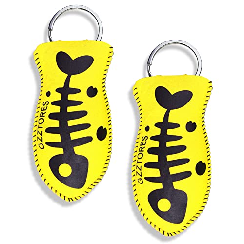 Floating Keychain, Boat Key Float - Float 4 to 5 Keys for Boating, Fishing, Sailing and Other Outdoor Sports, 2 Pack Waterproof Boat Floating Keychain(Yellow)