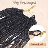 8 Packs Boho Crochet Box Braids with Curly Ends - 8 Inch Goddess Boho Box Braids Crochet Hair for Black Women 3X Boho Crochet Braids Pre Looped Ombre Color(1B-30-27)