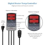 hygger Pinpoint Saltwater Aquarium Heater with Digital Thermostat IC Temp Controller, Titanium Tube Submersible Fish Tank Heater for Coral Reef 500 Watt