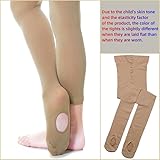 DIPUG 3 Pairs Girls' Convertible Ballet Tights Soft Transition Dance Tight Toddler Footless Pantyhose