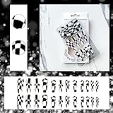 24Pcs Coffin Press on Nails Long Black White Fake Nails with Nail Glue Glossy Checkerboard Ballerina False Nails Acrylic Nails Tips Supplies for Women and Girls Nail Decorations