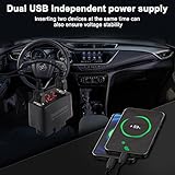 XMSJSIY Car OBD USB Charger Power Adapter DC12‑24V Dual USB Charger Socket with Digital Display USB 30W Fast Charging QC2.0 QC3.0 Charger for Vehicles