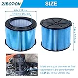 Zibopon VF3500 Shop Vac Filters Compatible with Ridgid 3-4.5 Gallon Wet/Dry Vacuum, 3-Layer Fine Dust Filter, 2 Pack