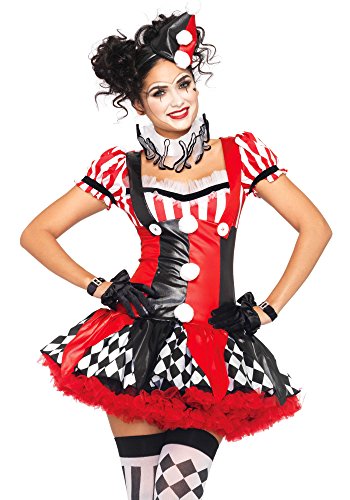 Leg Avenue womens Harlequin Clown Costume, Black/Red, Medium US