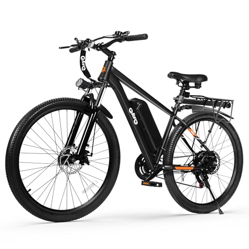 Qlife Racer Electric Bike for Adults - 21-Speed Mountain Ebike with Peak 1200W 28MPH Brushless Motor, 48V10.4Ah Removable Battery, 27.5X2.1 Tire Step Over E-MTB, Up to 50 Miles, Black W/F&R