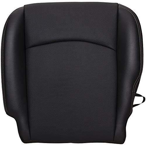 The Seat Shop Driver Bottom Replacement Perforated Leather Seat Cover - Black (Compatible with 2013-2017 Dodge Ram Laramie, Night, and Sport)