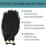 Kiss darling LASHES Raw Mongolian Afro Kinky Bulk Human Hair for Dreadlock Extensions 100g 30Inch Double Drawn 100% Human Hair Repair Extensions,Making Locs Twist or Braids