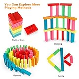 Coogam Wooden Blocks Stacking Game with Storage Bag, Toppling Colorful Tower Building Blocks Balancing Puzzles Montessori Toys Learning Sorting Family Games Educational Toys Gifts for Kids