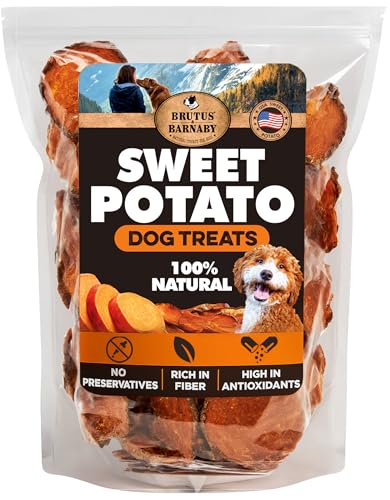 BRUTUS & BARNABY Sweet Potato Dog Treats – Support Sensitive Stomachs with USA-Grown, Hypoallergenic Treats That Smell as Good as They Taste