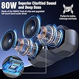 KMAG Portable Bluetooth Speaker - IPX7 Waterproof Wireless Speakers with 80W Loud HiFi Stereo Sound, 20H Playtime, Dynamic Light, Deep Bass, Dual Pairing, 5.3 BT for Outdoor, Gifts