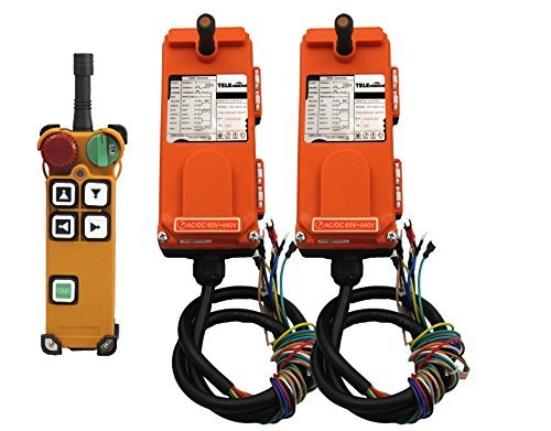 Industrial Radio Remote Control Telecontrol F21-4D One Transmitter and Two Receivers AC/DC 65V-440V with Rotary Switch for Crane