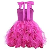 Hot Pink Tutu Dress for Girls Sparkly Sequin Tulle Princess Birthday Party Dresses for Little Girls Kids Fairy Sneaker Ball Gown Prom Dance Graduation Outfit 5-6T