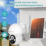 4MP PTZ Solar Security Camera Outdoor, 4pcs Wireless Security Camera System with 128GB Card, Pan/Tilt/Zoom, PIR Detection, 2-Way Audio, Audible Flashlight Alarm, IP66 Waterproof, Two Ways of Storage