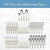 Mikasa, Gold Accent Regent Bead Flatware Service for 12, 65 Piece Set, 18/10 Stainless Steel, Silverware Set with Serving Utensils