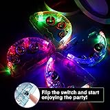 Yunsailing 24 Pack LED Light up Tambourines Musical Flashing Tambourine Toys Handheld Percussion Instrument Glow in The Dark Party Supplies for Teenagers Adults Wedding Party Favors