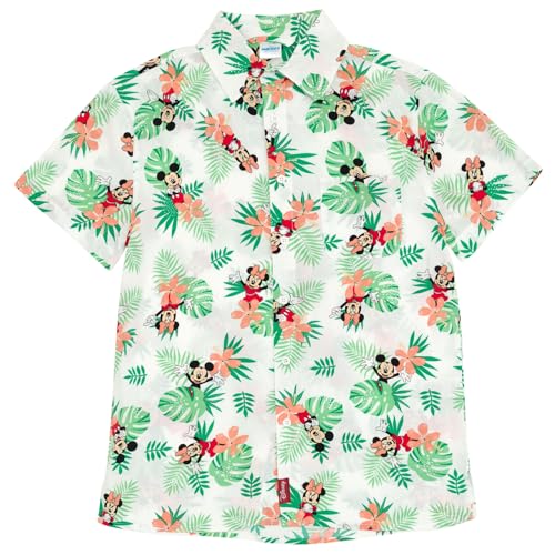 Disney Mickey Mouse Minnie Hawaiian Matching Family Hawaiian Button Down Shirt Mens Shirt Large