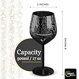 Morii Goods Stainless Steel Wine Glasses - Set of 2 Etched Wine Glasses, Unbreakable Black Wine Glasses for Travel, Camping and Pool, Fancy Wine Glasses for Women and Men