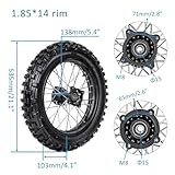 YC Yier 17" 14" Wheels Combo 70/100-17 and 90/100-14 Tire with Rim + Front Forks End Triple Clamp + Rear Swing Arm Disc Brake Assembly for Dirt Pit Bike Apollo SSR 110cc 125cc 140cc 150cc 160cc