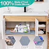 FORWOS Waterproof Under Sink Mat 34" x 22", Silicone Cabinet Liner, Rubber Protector for Kitchen and Bathroom, Keeps Cabinets Clean, Dry, and Organized (Grey)