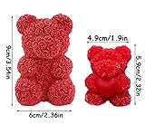 TOPYS 2-Pack 3D Rose Bear Candle Molds, Valentine's Day Silicone Molds, DIY Paint Your Own Heart Bear or Rose Bear Candle, Home Gifts Making Wax Ceramic Clay Mother’s Day Gift Birthday Gift