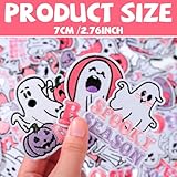 Wavwavw 50 Pcs Ghost Patches Iron on Halloween Patches Embroidered Patches Applique Cute Pumpkin Boo Sew on Ghost Iron on for Clothes Hats Backpacks Jackets Accessories