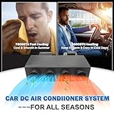 12V Air Conditioner for Car w/Heat 9600BTU, Under Dash 12 Volt Air Conditioner, 3-in-1 Compressor&Condenser DC Air Conditioner 12V, Low Noise Rapid Cooling for Car, Automotive, Sedan, Pickup