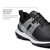 SQAIRZ Velo Men's Athletic Golf Shoes, New Golf Shoes, Designed for Balance & Performance, Replaceable Spikes, Waterproof, Golf Shoes Men with Spikes, Mens Golf Shoes, Golf Footwear, BLK/WHT, 10