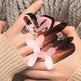 HOLAOCT Cute Jelly Balloon Dog Keychains for Women, Kawaii Key Chain, Aesthetic Keychain Accessories for Car Keys