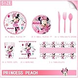 Birthday Party Decortaions Supplies for Pink Minnie Mouse Set,Minnie Party Plate and Napkins,Table Cover - Cups and More Serves 20 Guests for Minnie Theme Birthday Party Supplies