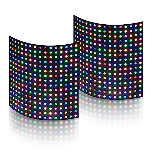 icever (2 Pack) WS2812B LED Matrix Panel, 16x16 256 Pixel RGB 5050SMD Individually Addressable IC MagicRGB Dream Full Color Flexible FPCB Work with K1000C for Image Video Text Display - DC5V