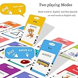 Startcan Spanish & English Talking Flash Cards for Toddlers 1 2 3 4 5 6, Audible Toys for Kids to Learn Spanish - 258 Cards and 516 Words(Blue)