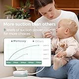 Momcozy Nasal Aspirator for Baby, [Hospital Grade] 70kPa Electric Nose Aspirator for Toddler, Baby Nose Sucker with 9 Suction Levels, Automatic Nose Cleaner with 3 Silicone Tips, 9 Music and 3 Lights