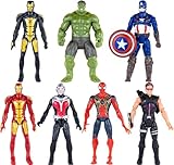 MUKSSE 14 pcs Big Set Superhero Action Figures – Collectible Models 6.5-inches Tall, Exclusive Set Superhero Toys, for Kids, Figure Cake Topper