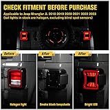 LitMiRaCle Smoke lens LED Tail Lights Compatible with Jeep Wrangler JL 2018-2024, Brake Light Reverse Light Turn Signal Lamp Running Lights Side Marker Light Assembly