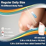 Hysimedy Silicone Bandages Extra Large Size for Sensitive Fragile Skin - 2" x 4" 20 Counts - Latex Free Non Allergenic Hypoallergenic Painless Removal Flexible Fabric Bandages